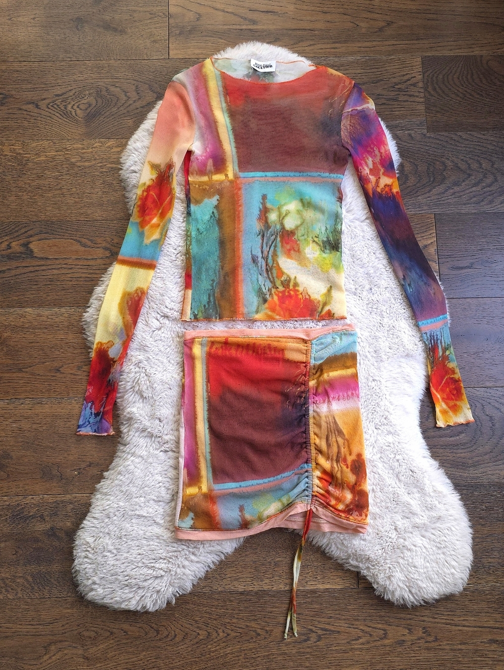Jean Paul Gaultier Scarf Print Zara Larsson Mesh Skirt Set - Picture 2 of 12